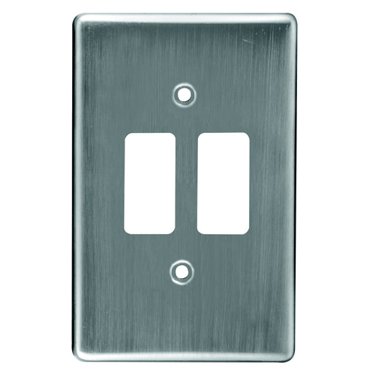 Crabtree Classic 2 Lever Steel Coverplate, Satin Chrome, 4x2 Size