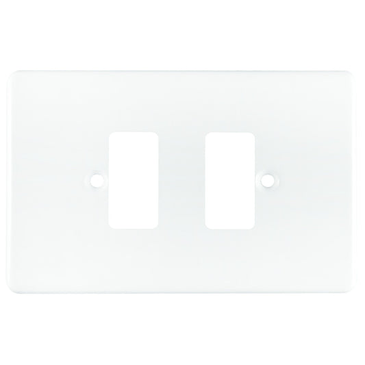 Crabtree Classic Horizontal 2-Lever Steel Coverplate 4x2