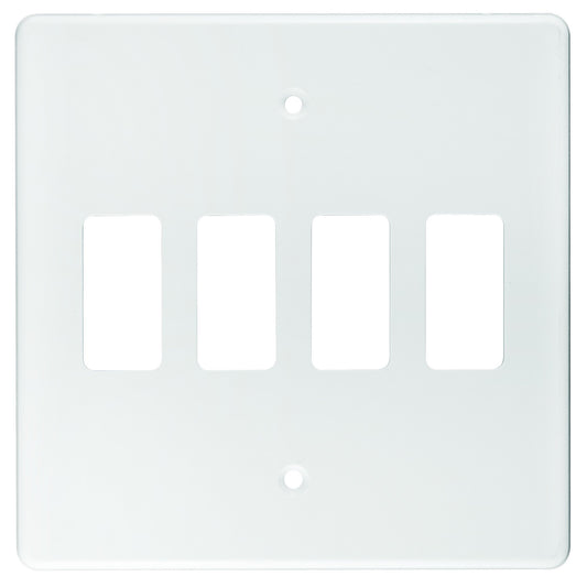 CRABTREE CLASSIC 4-LEVER STEEL COVER PLATE (4X4)