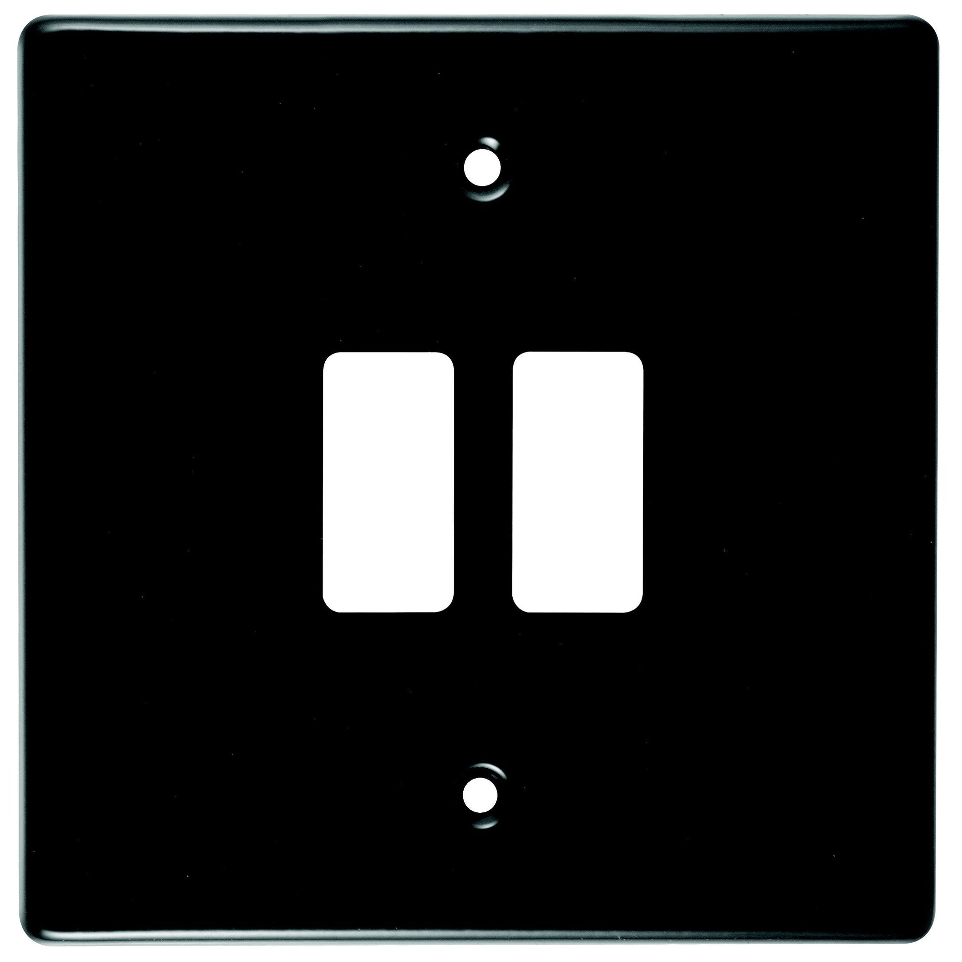 Crabtree Classic 2 Lever Double Pole Black Steel Coverplate (100mm x 100mm)