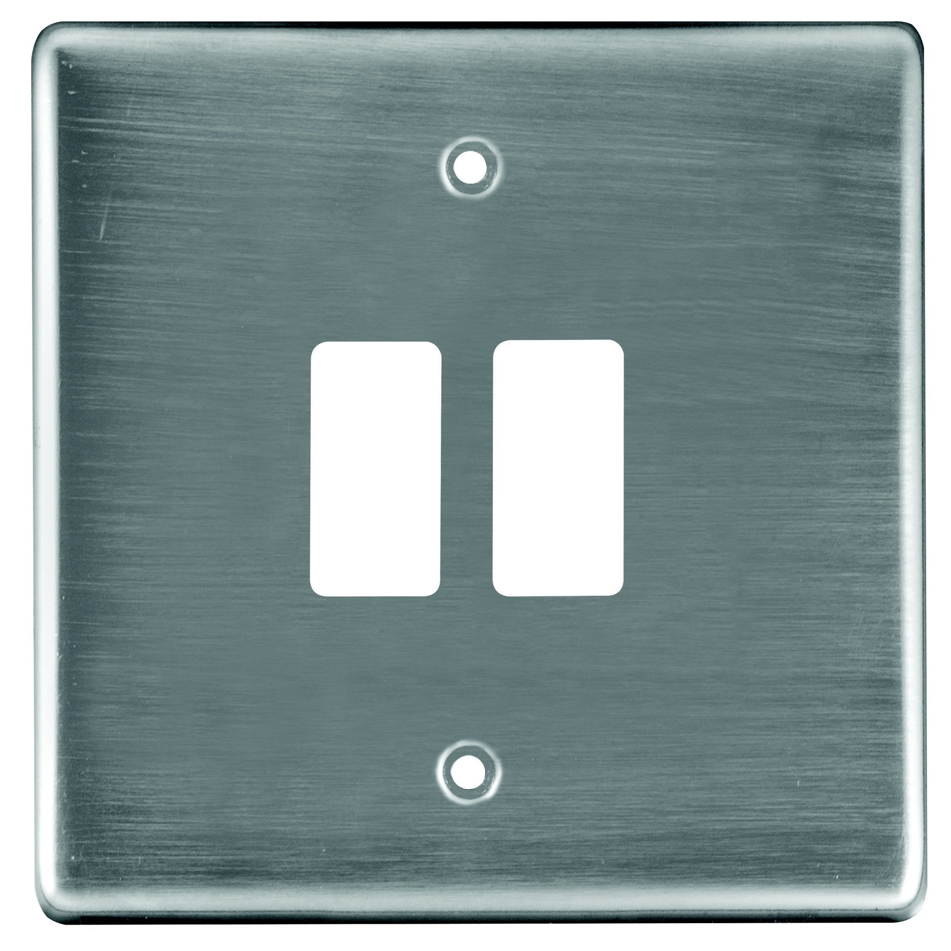 Crabtree Classic 2 Lever Steel Coverplate 4x4 - Satin Chrome