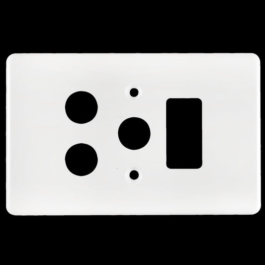 Crabtree Classic Single Vertical Socket Coverplate, White Steel, 100mm x 50mm