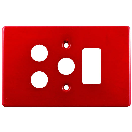 Crabtree Classic Single Vertical Socket Coverplate, Red Steel, 4X2 (100mm x 50mm)