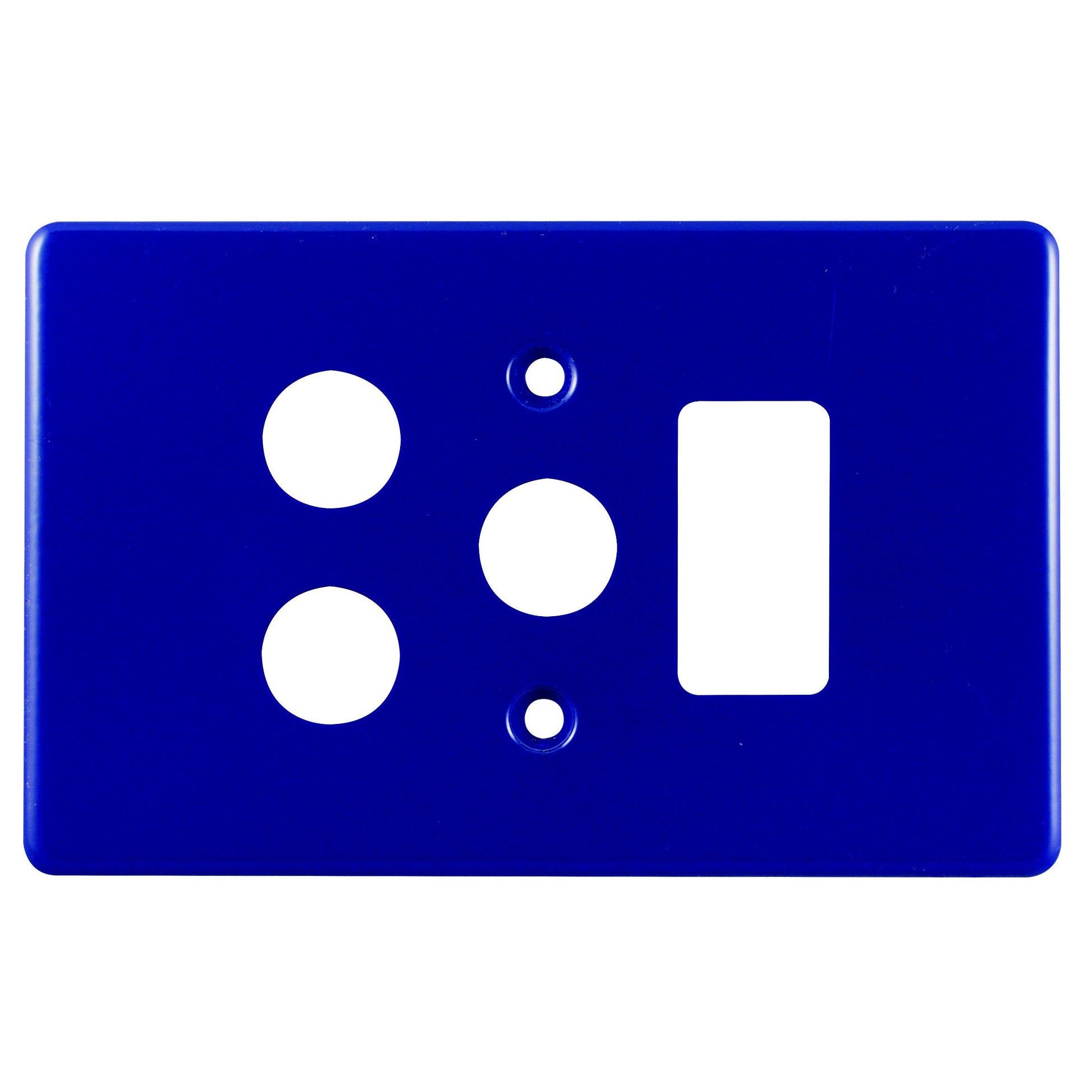 Crabtree Classic Single Socket Vertical Steel Cover Plate, 4x2, Blue