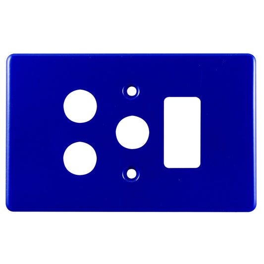 Crabtree Classic Single Socket Vertical Steel Cover Plate, 4x2, Blue