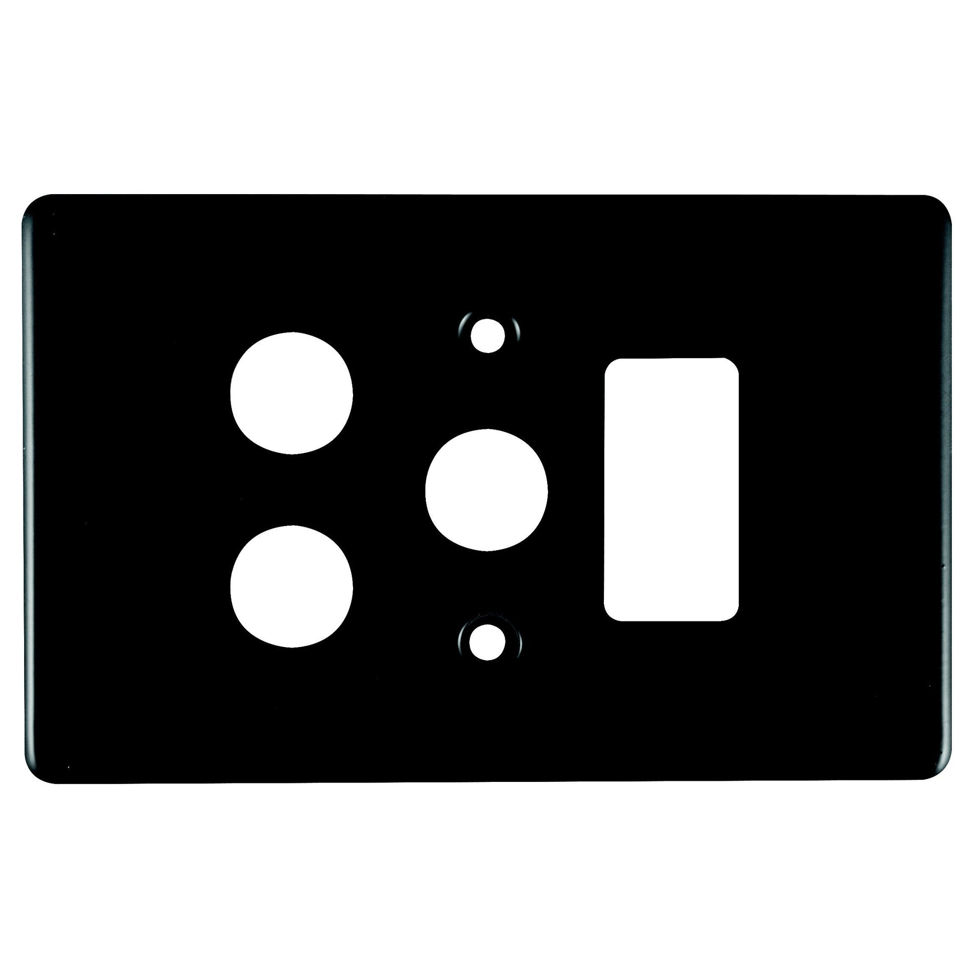 Crabtree Classic Single Vertical Socket Steel Coverplate - Black