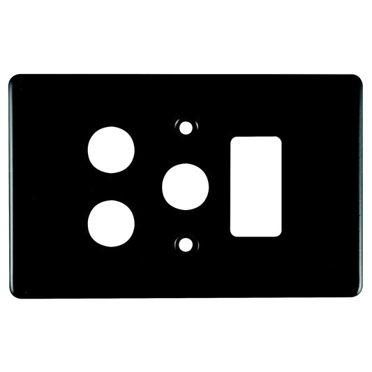 Crabtree Classic Single Vertical Socket Steel Coverplate - Black