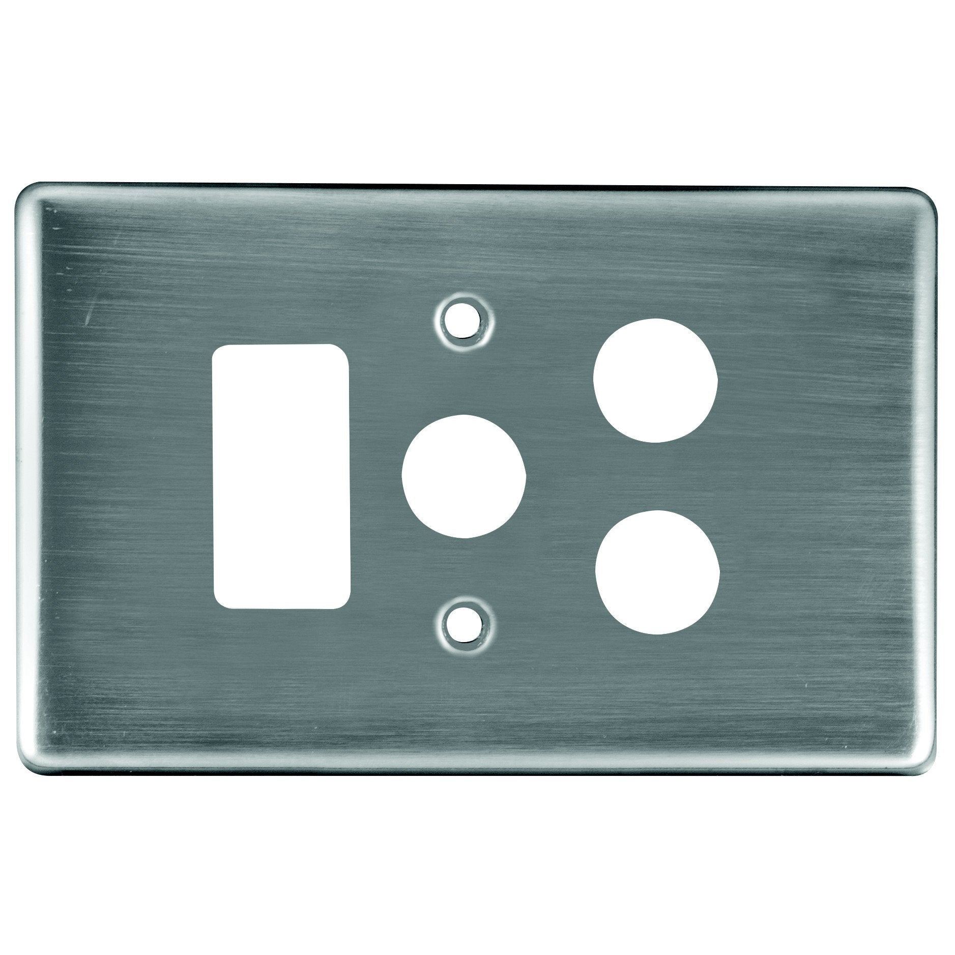Crabtree Classic Vertical 4x2 Steel Single Socket Coverplate - Satin Chrome