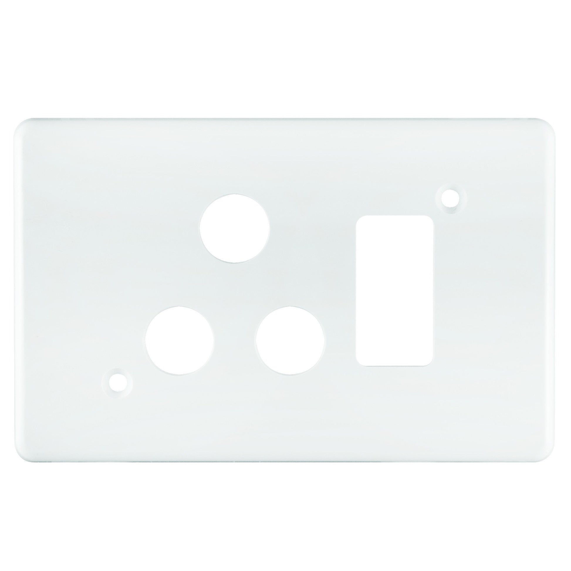 Crabtree Classic Horizontal Single Socket Steel Coverplate, 4x2, White