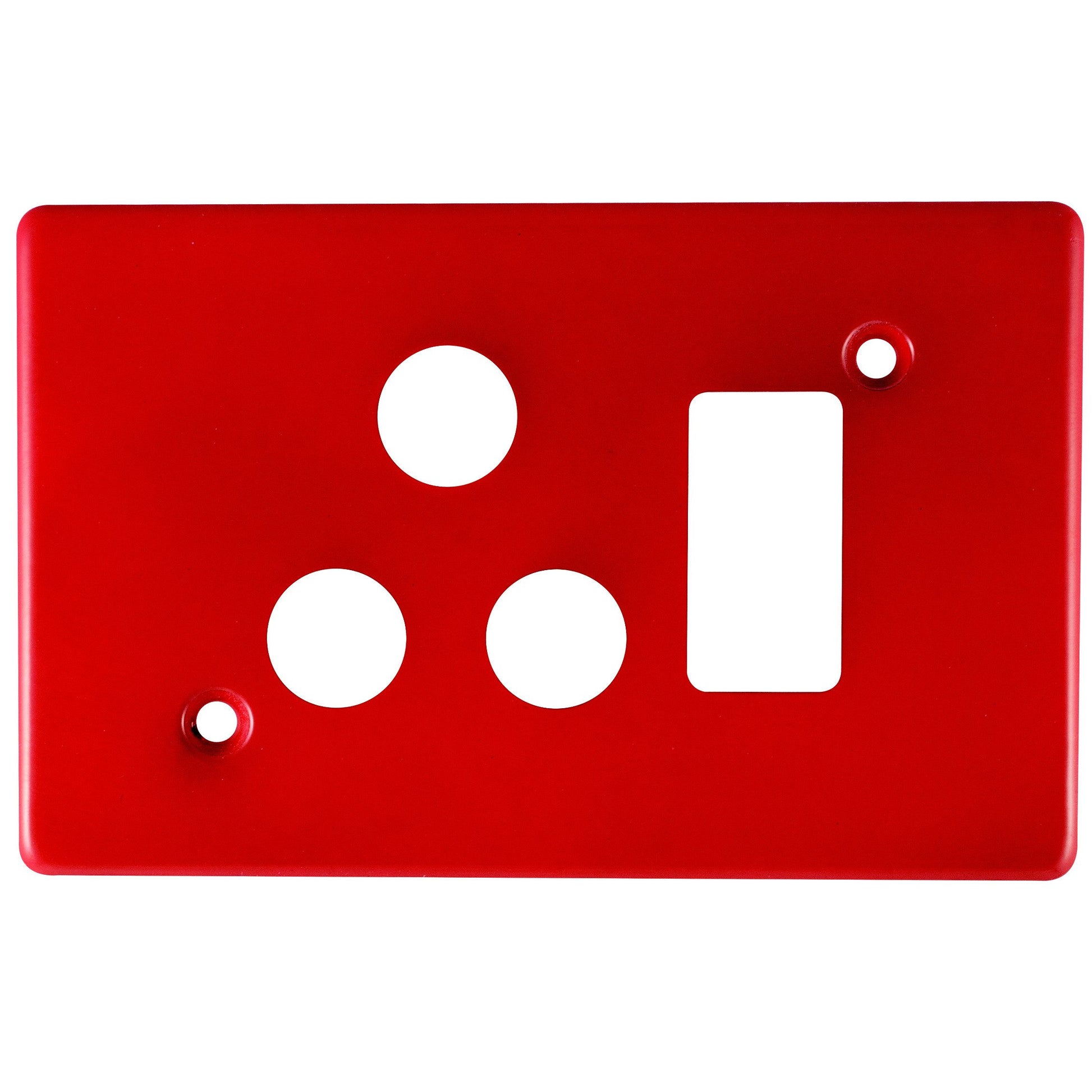 Crabtree Classic Single Socket Red Steel Horizontal Coverplate (X6546H/103)