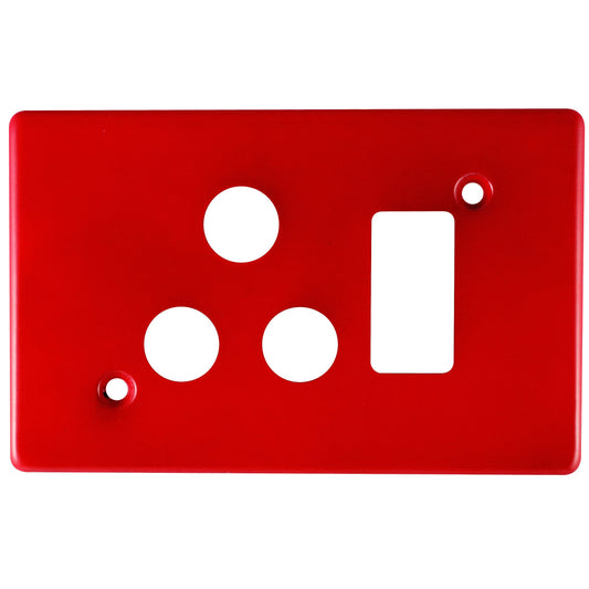 Crabtree Classic Single Socket Red Steel Horizontal Coverplate (X6546H/103)