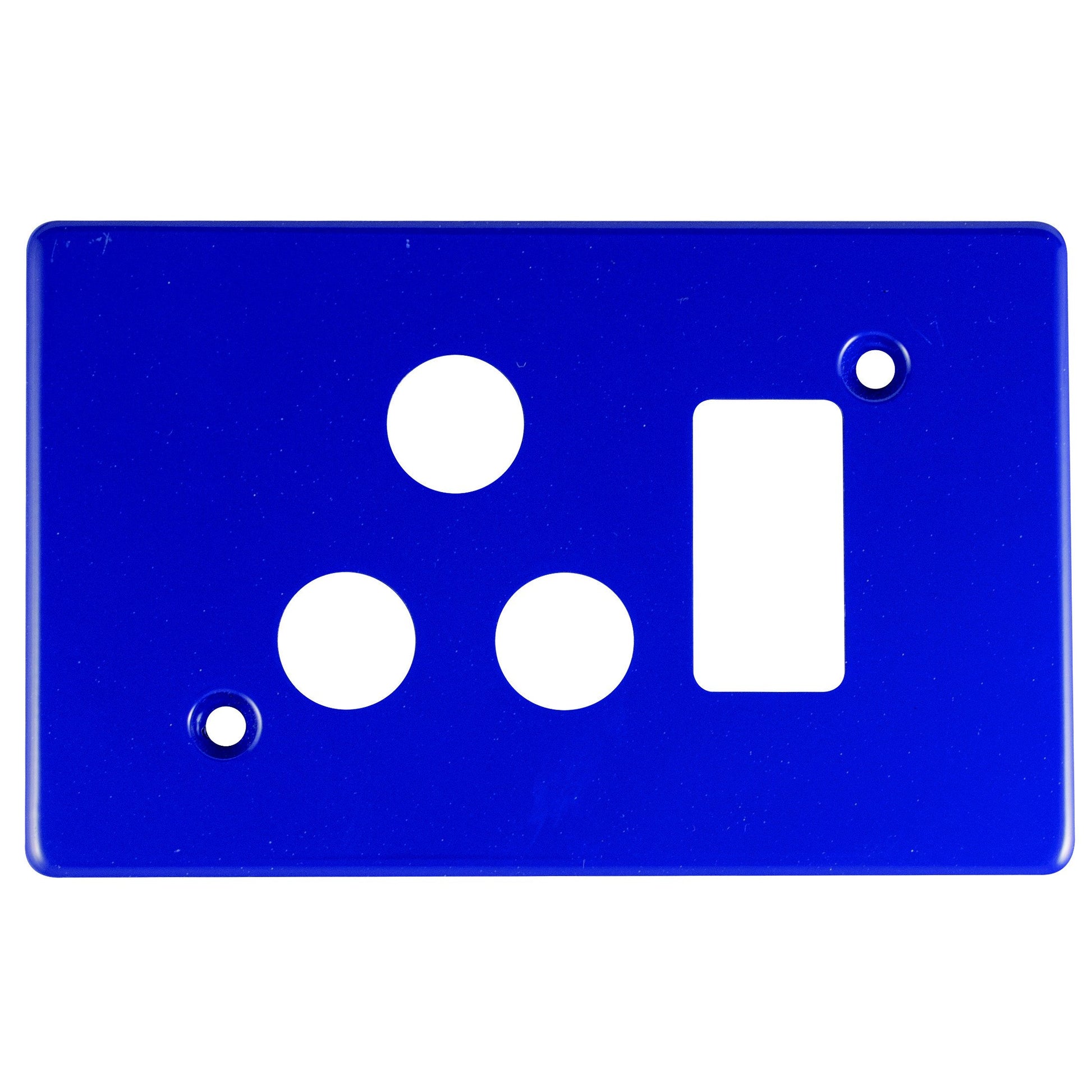 Crabtree Classic Single Socket Horizontal Coverplate - Steel, Blue (4X2) X6546H/107