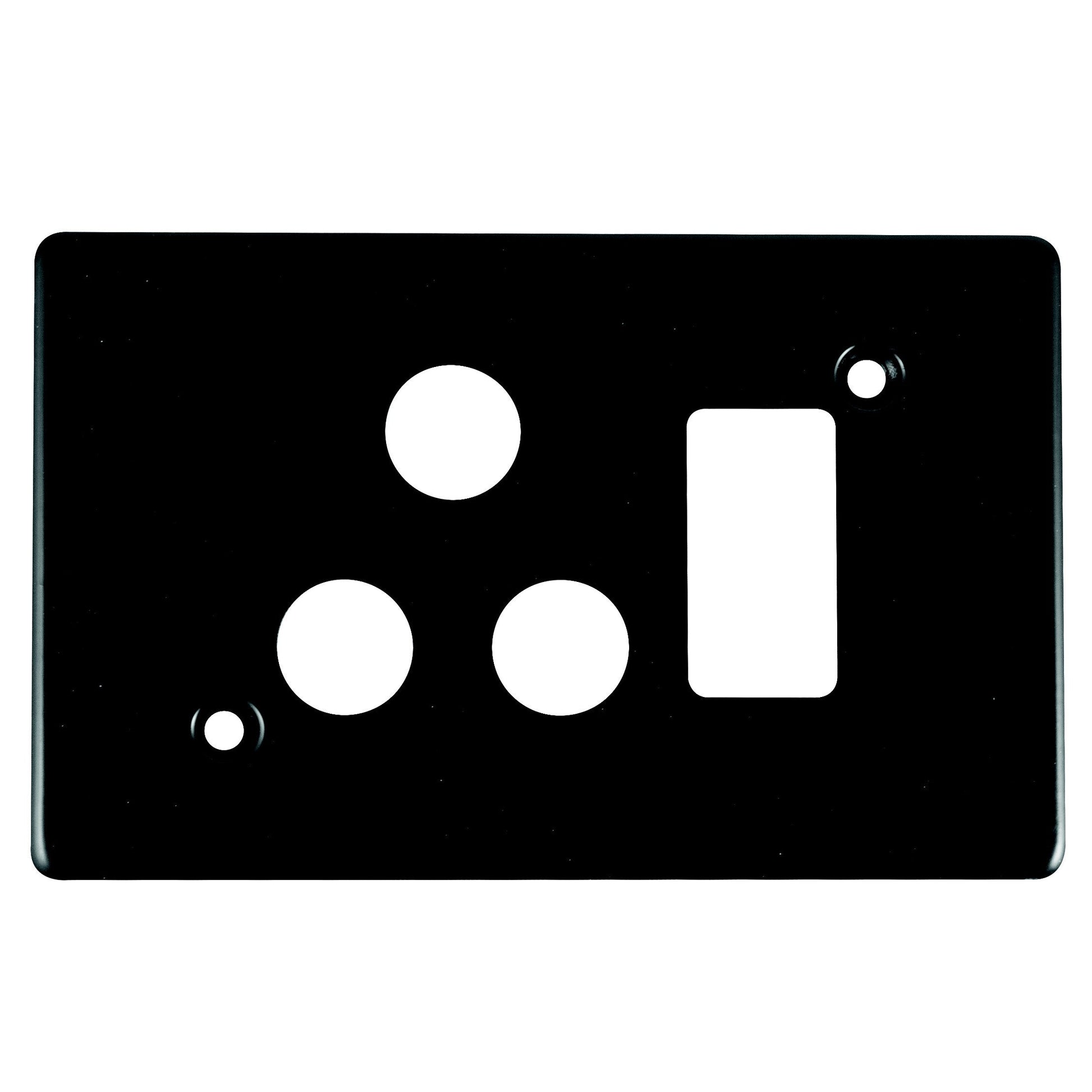 Crabtree Classic Horizontal Black Steel Single Socket Coverplate 4x2