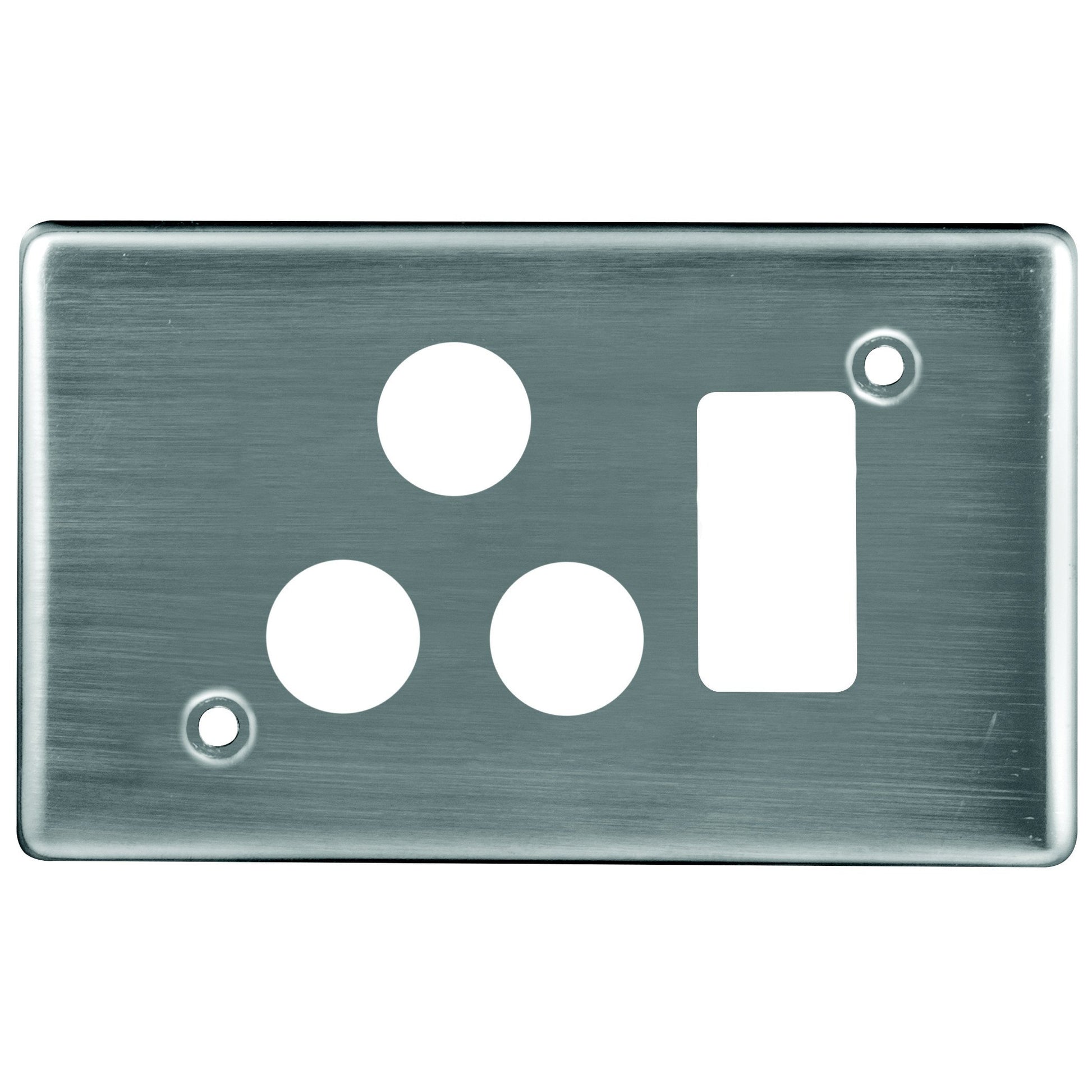 Crabtree Classic Single Socket Horizontal Coverplate, Steel, Satin Chrome (4x2)