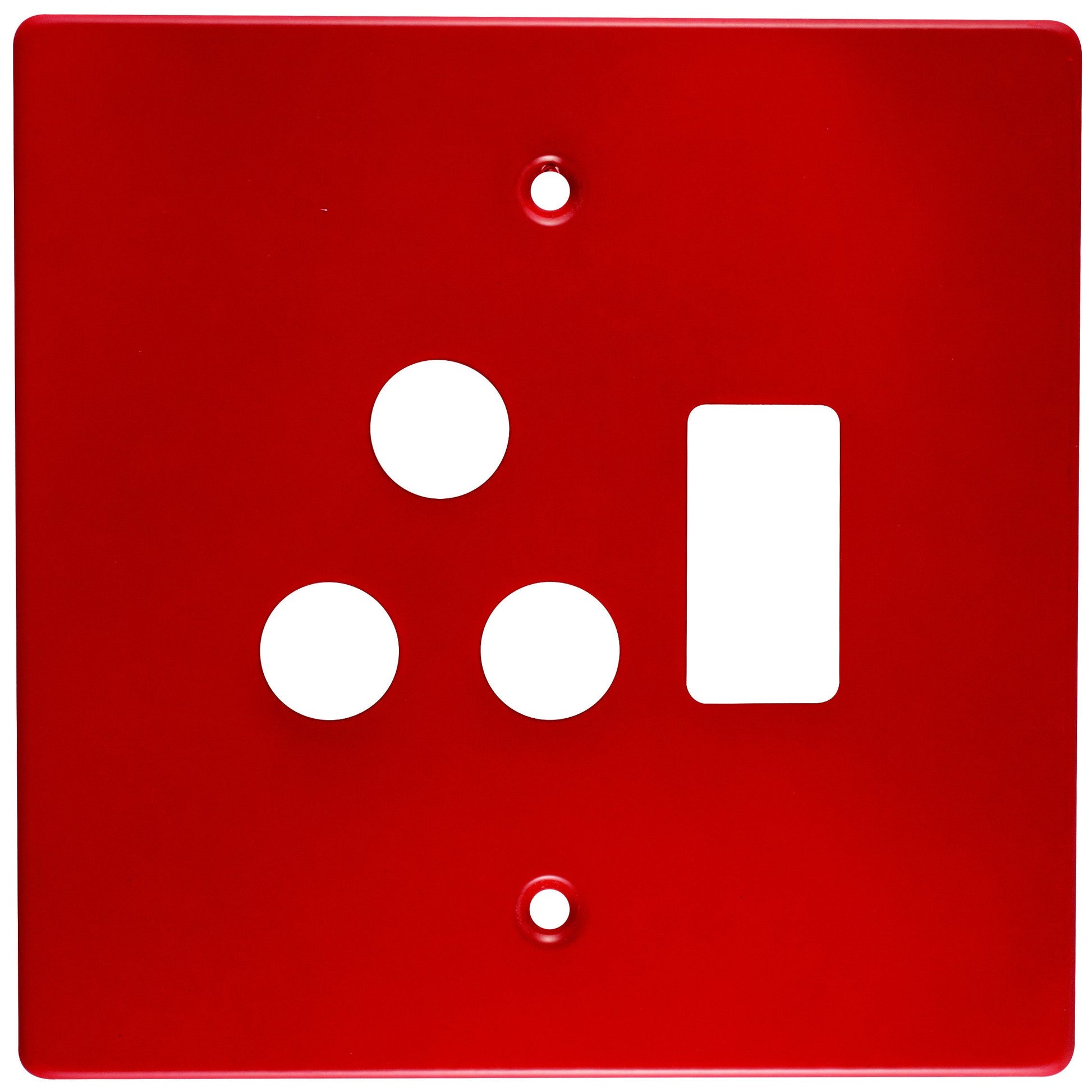CRABTREE CLASSIC Red Steel Single Socket Coverplate 4X4