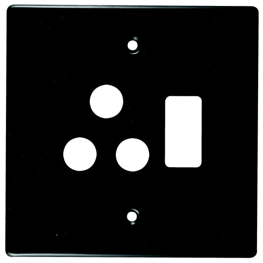 Crabtree Classic 4x4 Single Socket Steel Cover Plate, Black