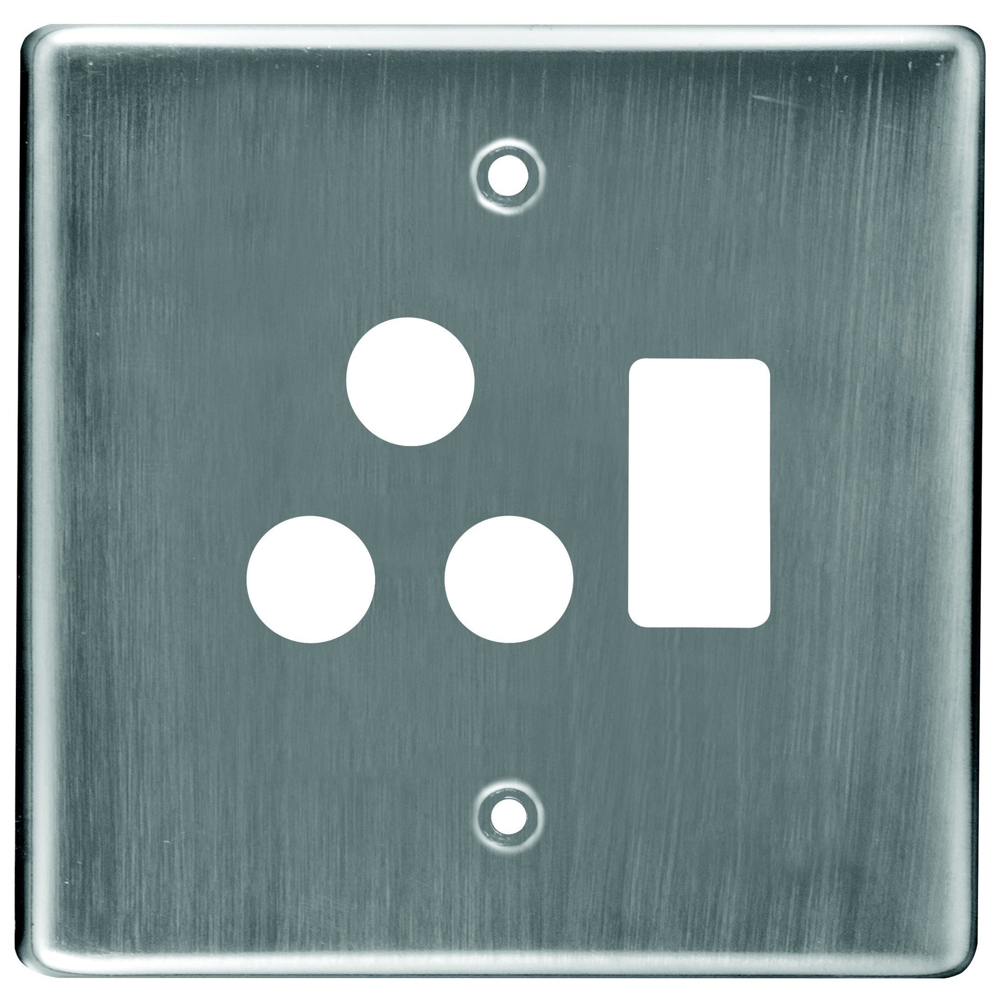 Crabtree Classic 4x4 Single Socket Steel Coverplate - Satin Chrome Finish