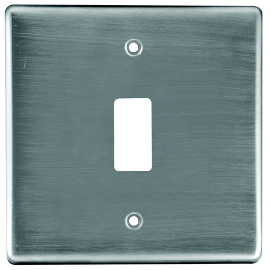 Crabtree Classic 1 Lever Steel Coverplate (4x4, Satin Chrome)