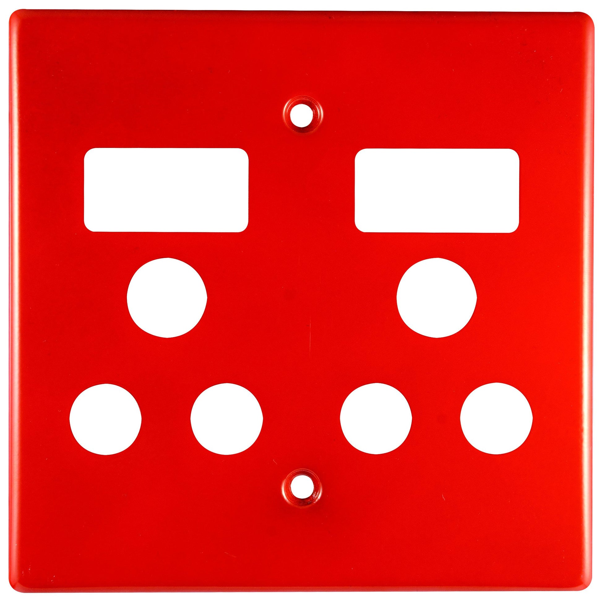 Crabtree Classic 4x4 Double Socket Coverplate, Steel, Red