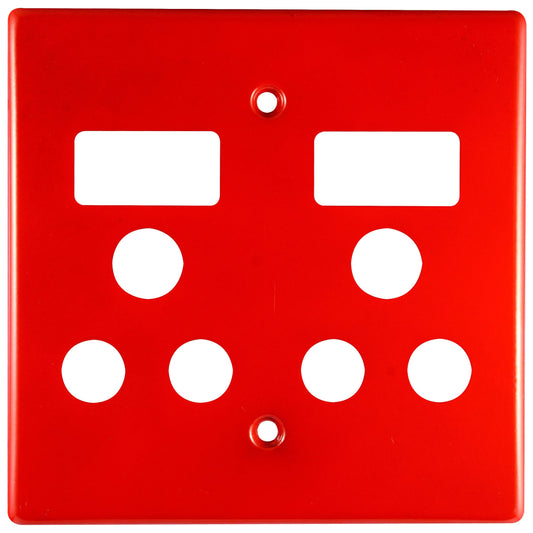 Crabtree Classic 4x4 Double Socket Coverplate, Steel, Red