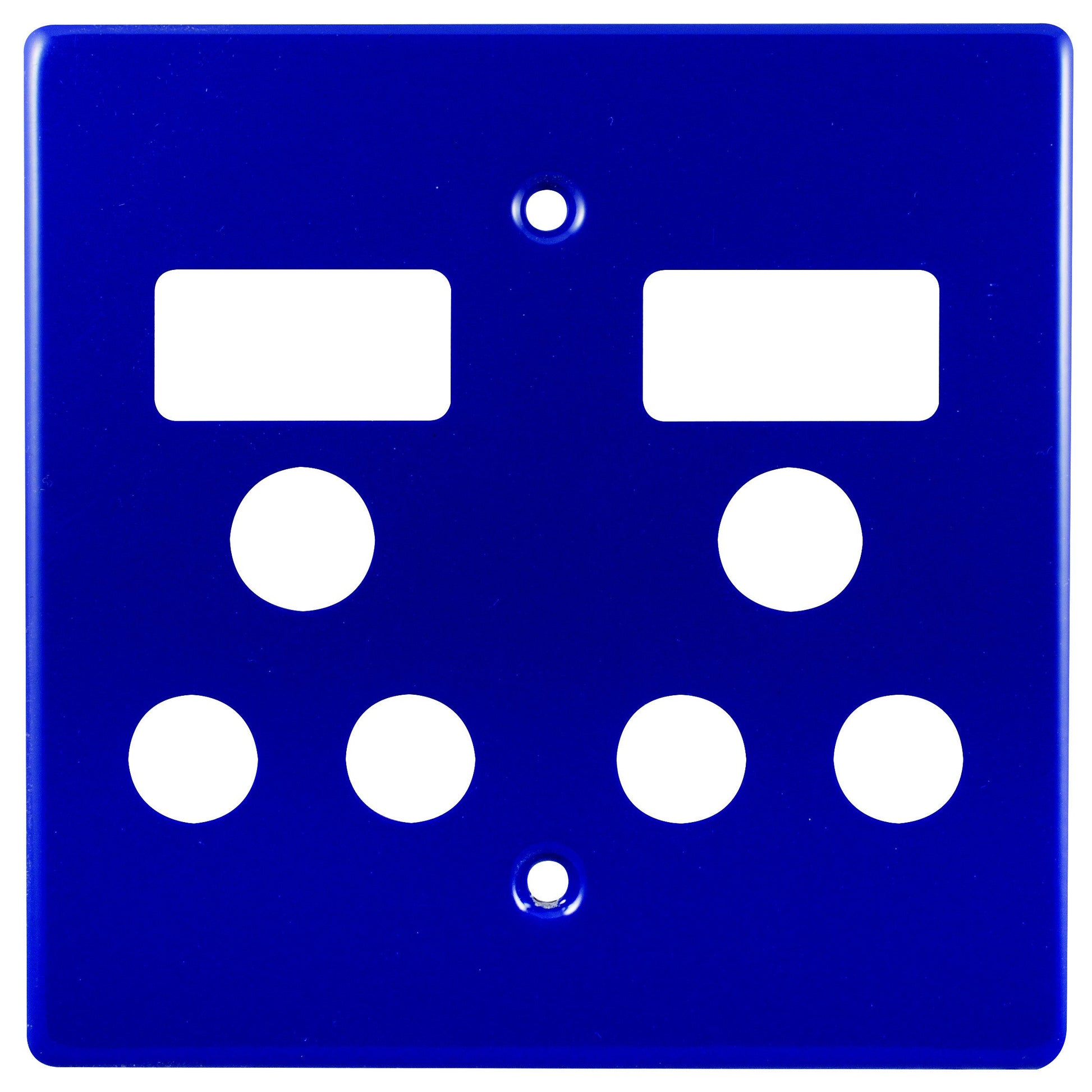 Crabtree Classic Blue Steel Double Socket Coverplate 4x4