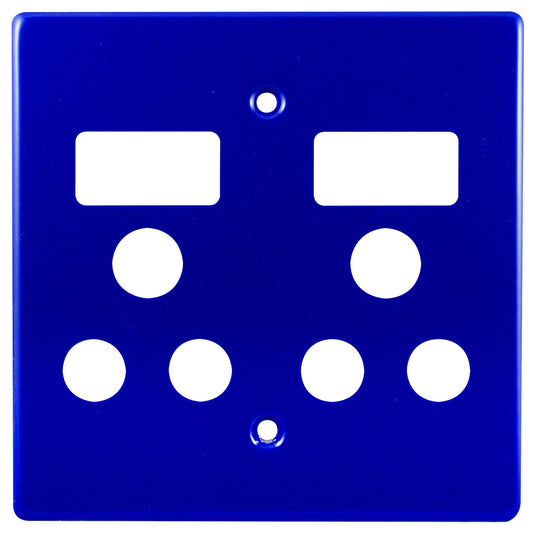 Crabtree Classic Blue Steel Double Socket Coverplate 4x4
