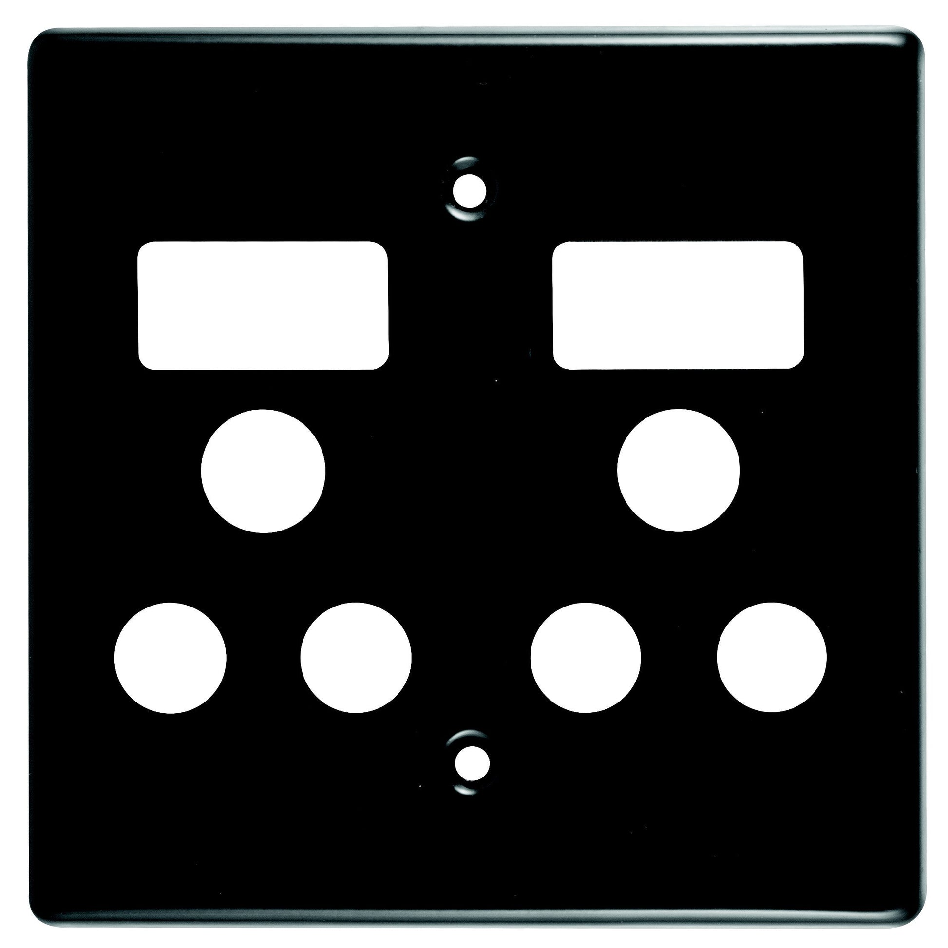 Crabtree Classic Black Steel Double Socket 4X4 Cover Plate