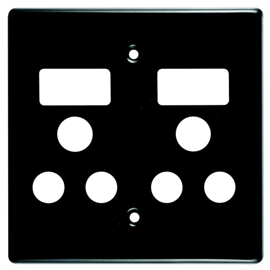 Crabtree Classic Black Steel Double Socket 4X4 Cover Plate