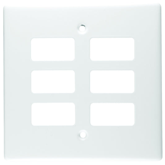 Crabtree Classic 6 Lever White Steel 4x4 Coverplate