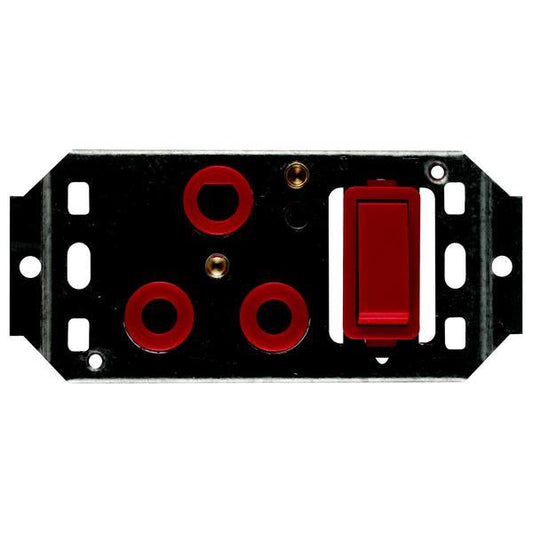 Crabtree Classic Dedicated Monoblock Single 16A Horizontal Switch Socket on Yoke (Red)