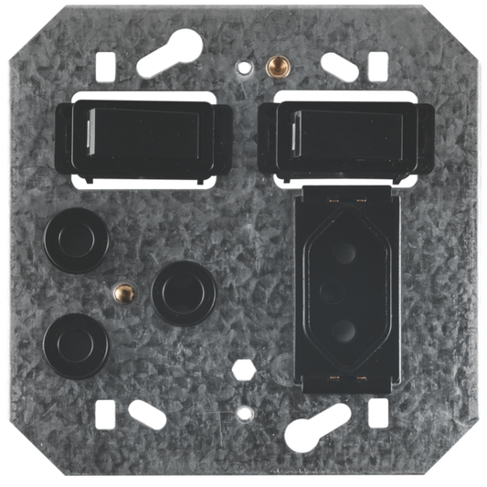 Crabtree Classic 16A Black Combo Socket + Yoke 4X4 (20A)