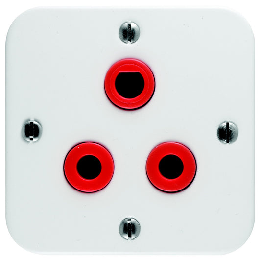 Crabtree Industrial 16A Red Dedicated Single Socket with Steel Cover (75x75mm)