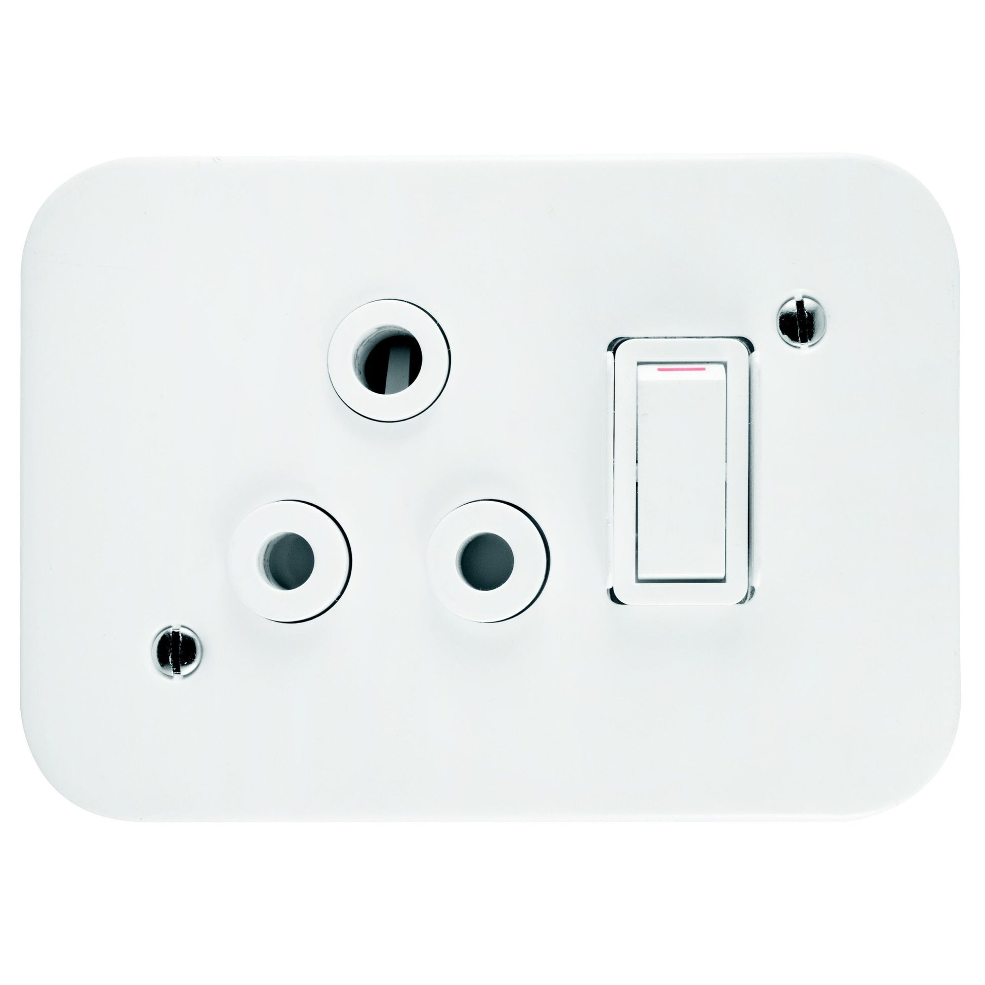 Crabtree Industrial 16A Single Switched Socket with White Cover (75x83mm)