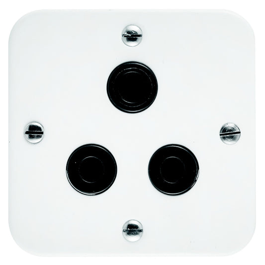 Crabtree Industrial 16A Dedicated Black Single Socket with 75x75 Cover