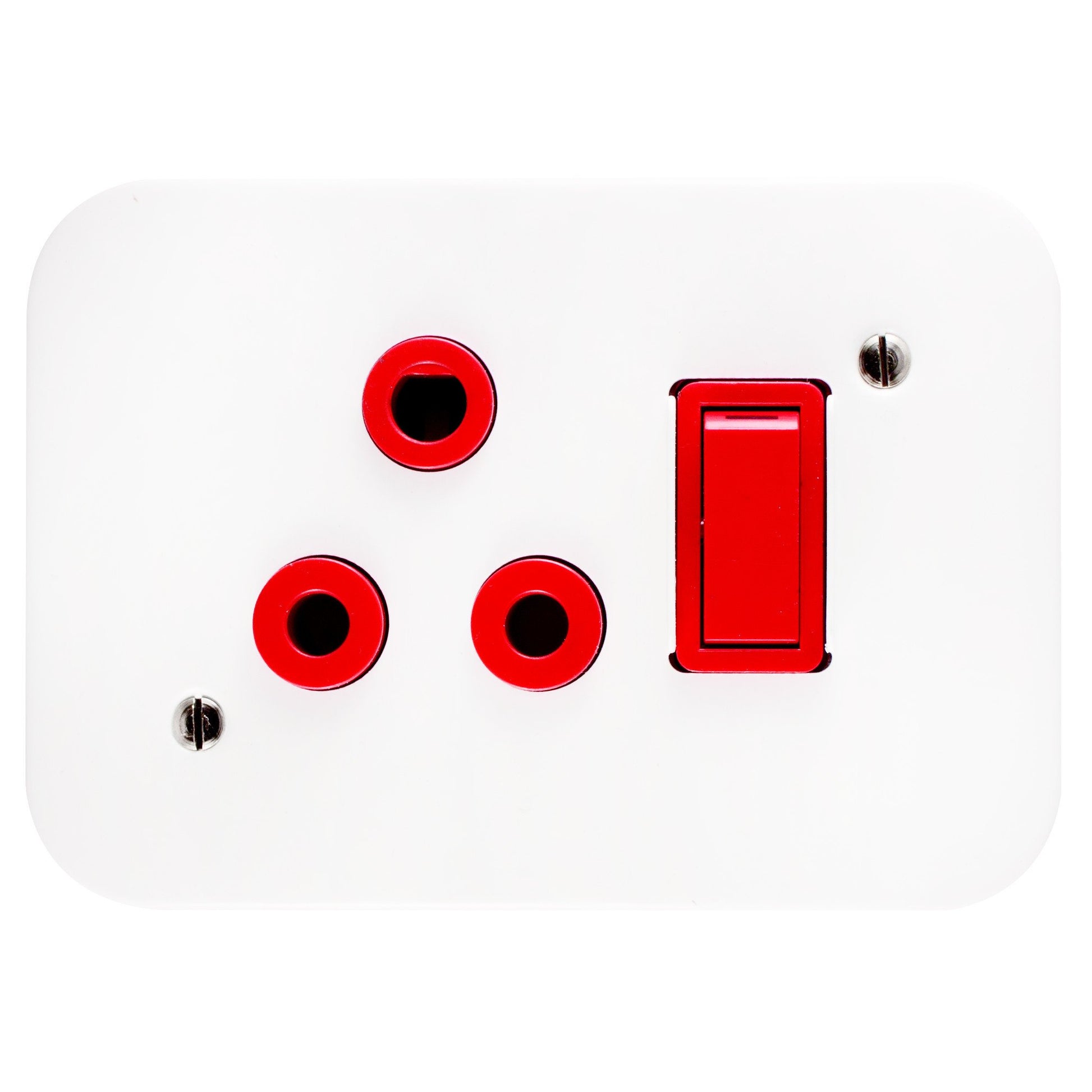 CRABTREE INDUSTRIAL 16A RED DEDICATED SINGLE SOCKET WITH COVER (75X83)