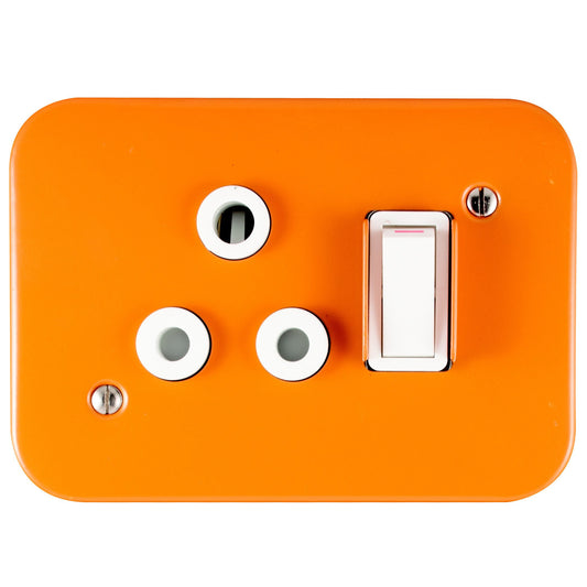 Crabtree Industrial 16A Single Socket with Orange Cover (75x83mm)