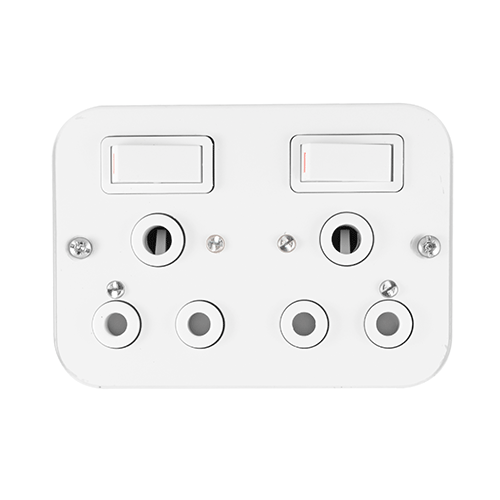 Crabtree Industrial 16A Double Socket with Steel Cover Plate (75x83)