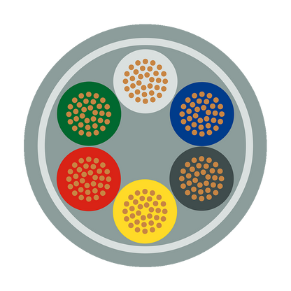 Mylar Control Cable – 1.5mm² × 3 Pair (6 Core), OAM/PVC, Grey, 300/500V – MYLAR1.5X6C