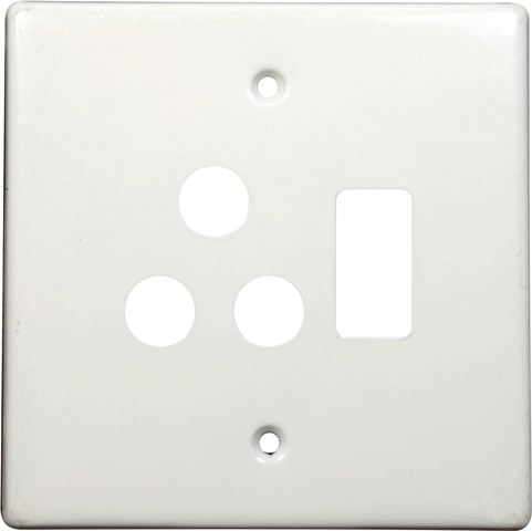 Electrical Mts Socket C/Plate Single 4X4 L Ct