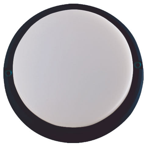 Starlit 8W Round LED Black Outdoor Bulkhead, Daylight 6000K, IP54
