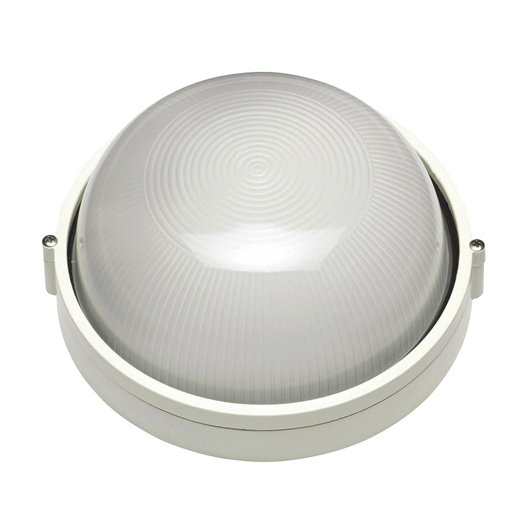 Starlit Large White Plain Round Aluminium Bulkhead (B9/L)