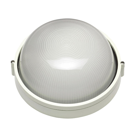 Starlit Large White Plain Round Aluminium Bulkhead (B9/L)