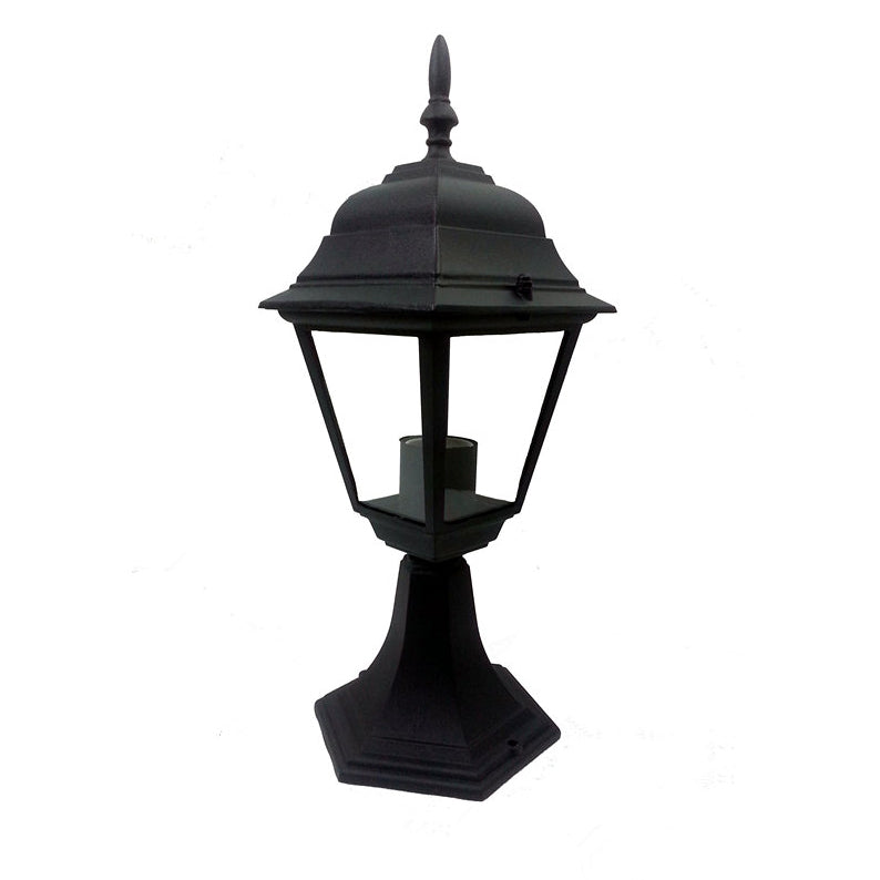 Starlit 4 Panel Pole Mounted Aluminium Outdoor Lantern (Lamp Excluded)