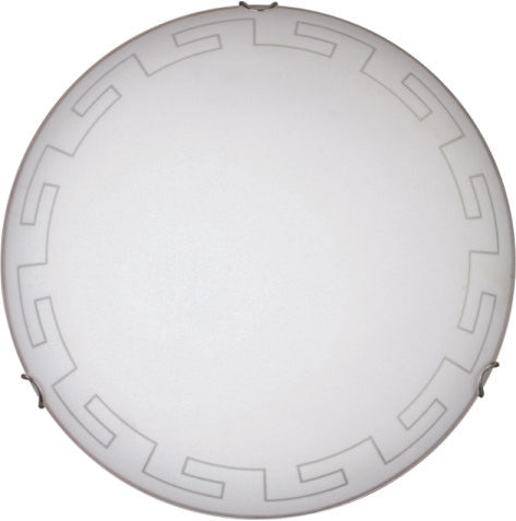 Starlit 300mm Frosted Glass Ceiling Light with Chrome Clips, 2x E27 Holder (Lamp Excluded)