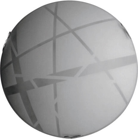 Starlit 300mm Frosted Glass Ceiling Light with Chrome Clips (2xE27)