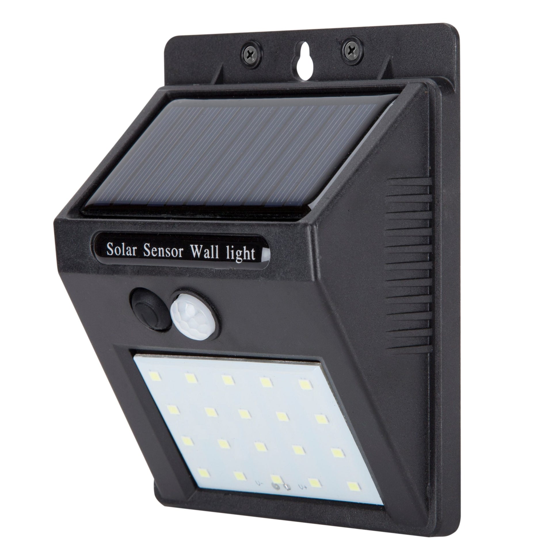 Starlit 20 LED Black Solar Wall Light CCT 6500K IP65 Outdoor, 100LM