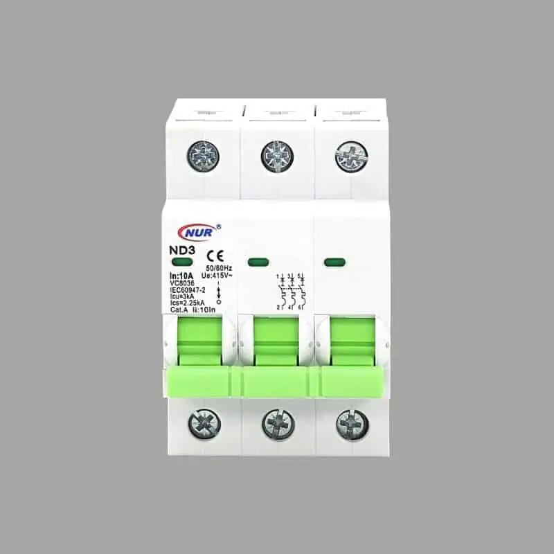 NUR DIN Rail 3-Pole Circuit Breakers — 3kA official manufacturer image
