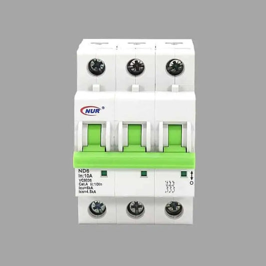 NUR DIN Rail 3-Pole Circuit Breakers — 6kA official manufacturer image