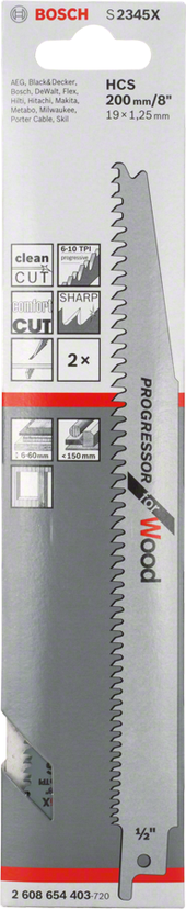 S 2345 X Progressor for Wood Reciprocating Saw Blade