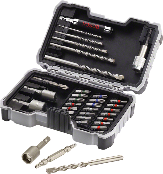Extra Hard Concrete Drill and Screwdriver Bit Set, 35-Piece